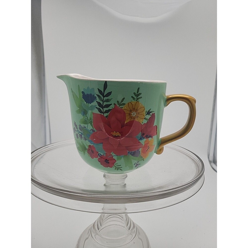 Pioneer Woman Winter Bouquet Large Poinsettia Measuring Four Cup Green Red